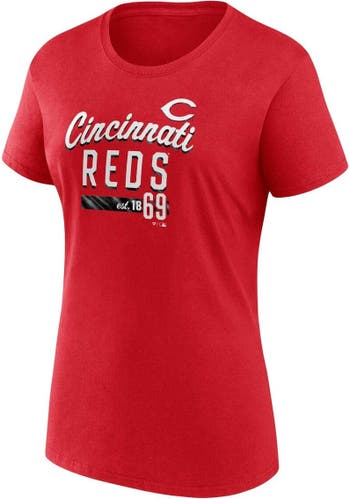 Women's Fanatics Branded Red Cincinnati Reds Logo Fitted T-Shirt