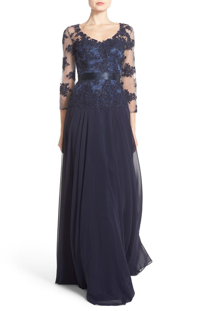 JS Collections Embellished Mock Two-Piece Gown | Nordstrom
