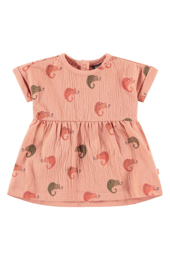 Babyface Babies' Chameleon Print Dress In Salmon