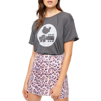 Free People Woodstock Clarity Cotton Blend Tee, Grey