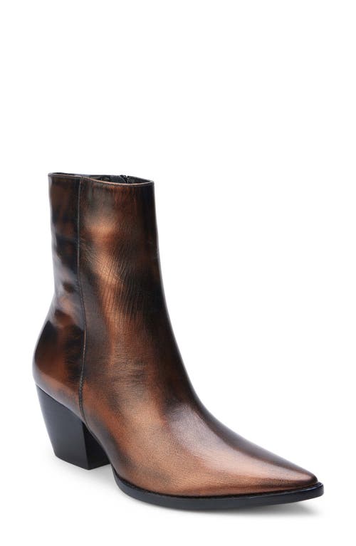 Caty Western Pointed Toe Bootie in Copper Brushoff