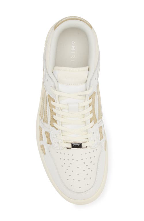 Shop Amiri Metallic Skel Low Top Sneaker In White/gold