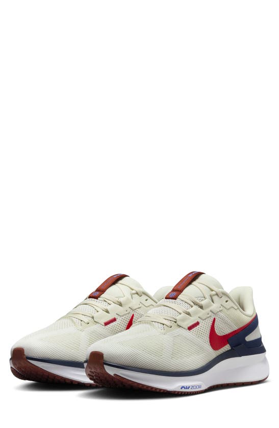 Nike Air Zoom Structure 25 Road Running Shoe In Sea Glass/ Red/ Navy