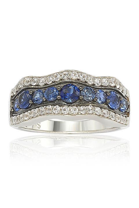 Sapphire & Diamond Wave Ring