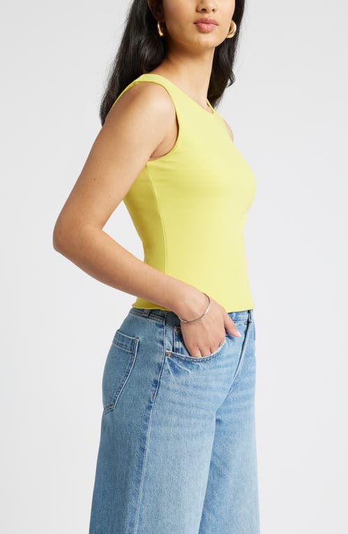 Shop Open Edit Smooth Edit Crewneck Tank In Yellow Celery