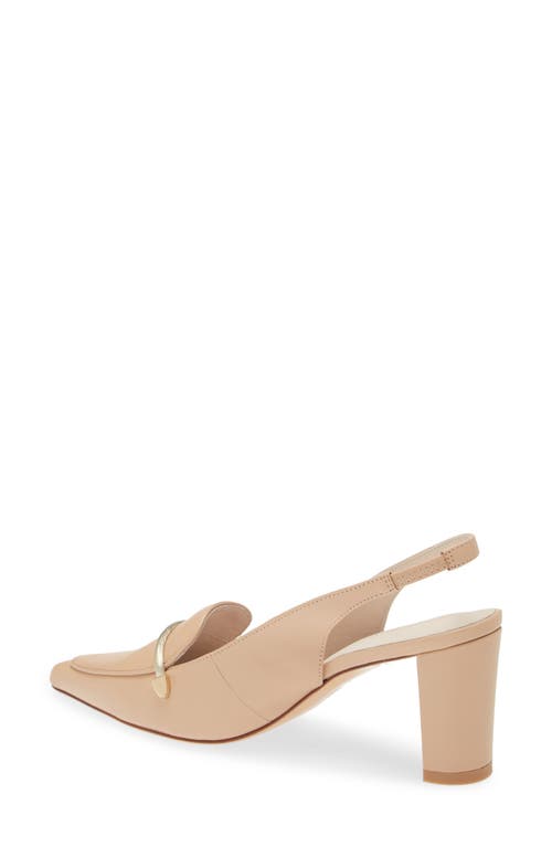 Shop Koko + Palenki Parisa Slingback Pointed Toe Bit Loafer Pump In Light Fawn Leather