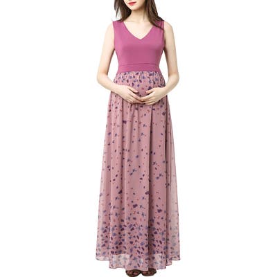 Kimi And Kai Armanda Maternity Maxi Dress, Pink