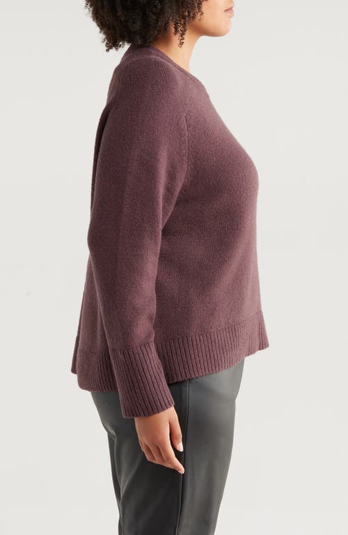 Shop Treasure & Bond Crewneck Raglan Cotton Blend Sweater In Burgundy Fudge