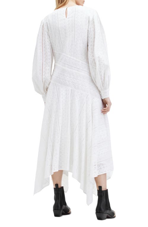 Allsaints Aviana V-neck Broderie Maxi Dress In Off White