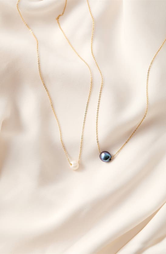 Shop Set & Stones Charlize Freshwater Pearl Necklace In Gold / Peacock