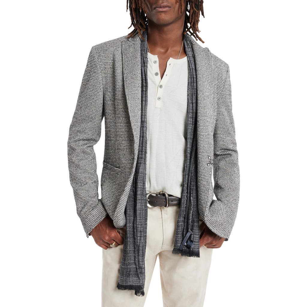 John Varvatos Textured Wool Sport Coat In Black/white