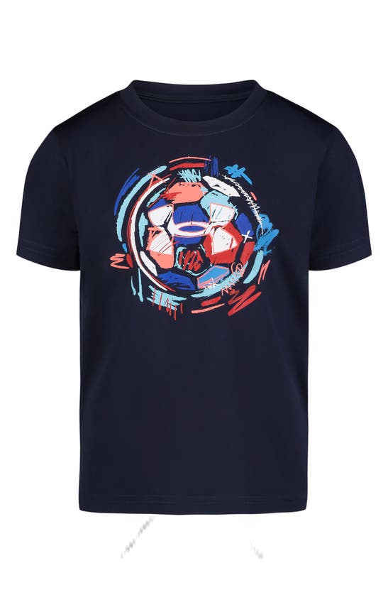 Shop Under Armour Kids' Brushy Soccer Performance Graphic T-shirt In Midnight Navy