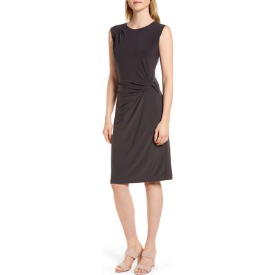 Nic+Zoe Twist Side Matte Jersey Dress, Grey
