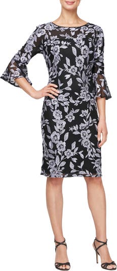 Alex Evenings Floral Embroidered Cocktail Dress Nordstrom