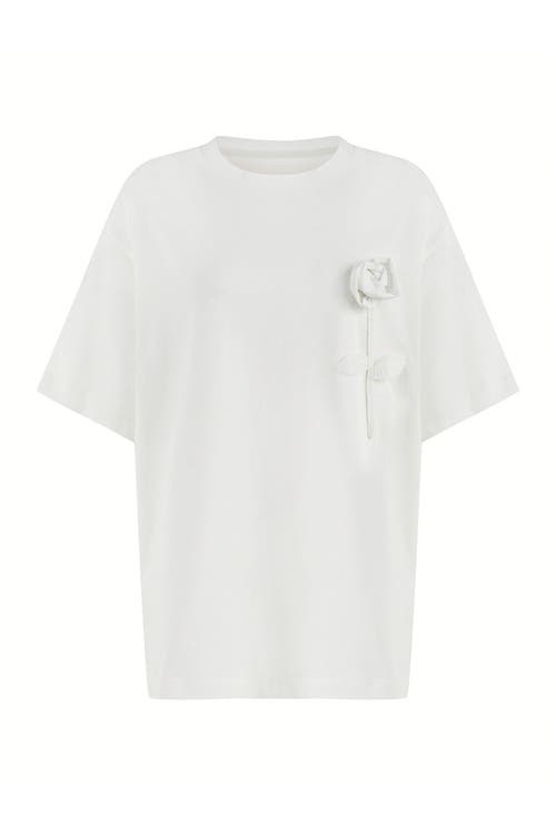 Oversized Embroidered T-Shirt in White