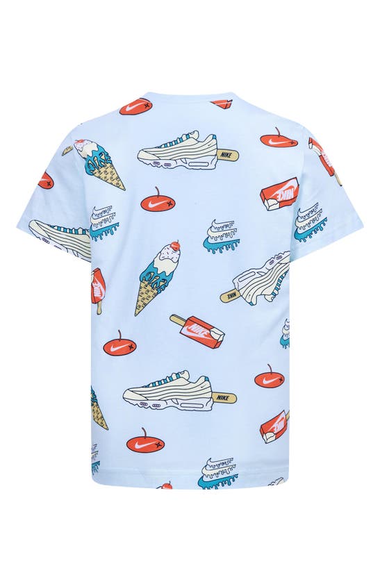 Shop Nike Kids' Food Print T-shirt In Glacier Blue