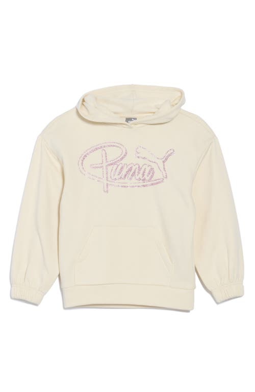 Puma Vibe Graphic Fleece Hoodie In Tan Combo
