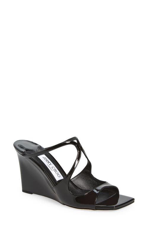 Jimmy Choo Anise Wedge Slide Sandal Black at Nordstrom,