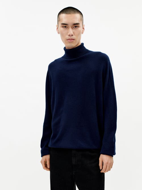 Shop Gobi Cashmere Turtle Neck In Navy