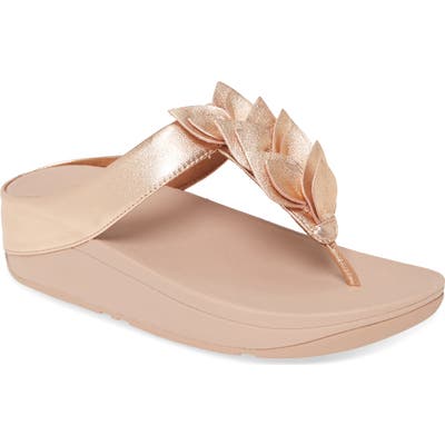 Fitflop Fino Leaf Flip Flop, Pink