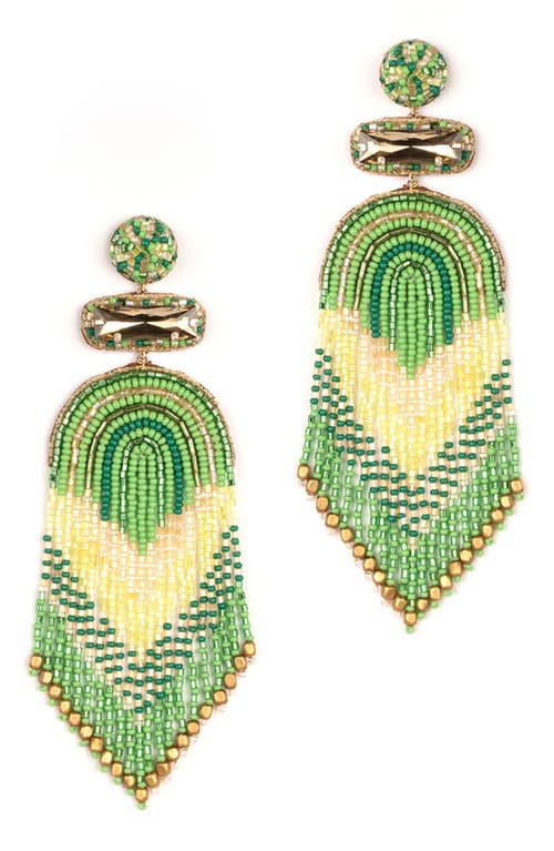 Deepa Gurnani Ishani Beaded Drop Earrings in Lime at Nordstrom