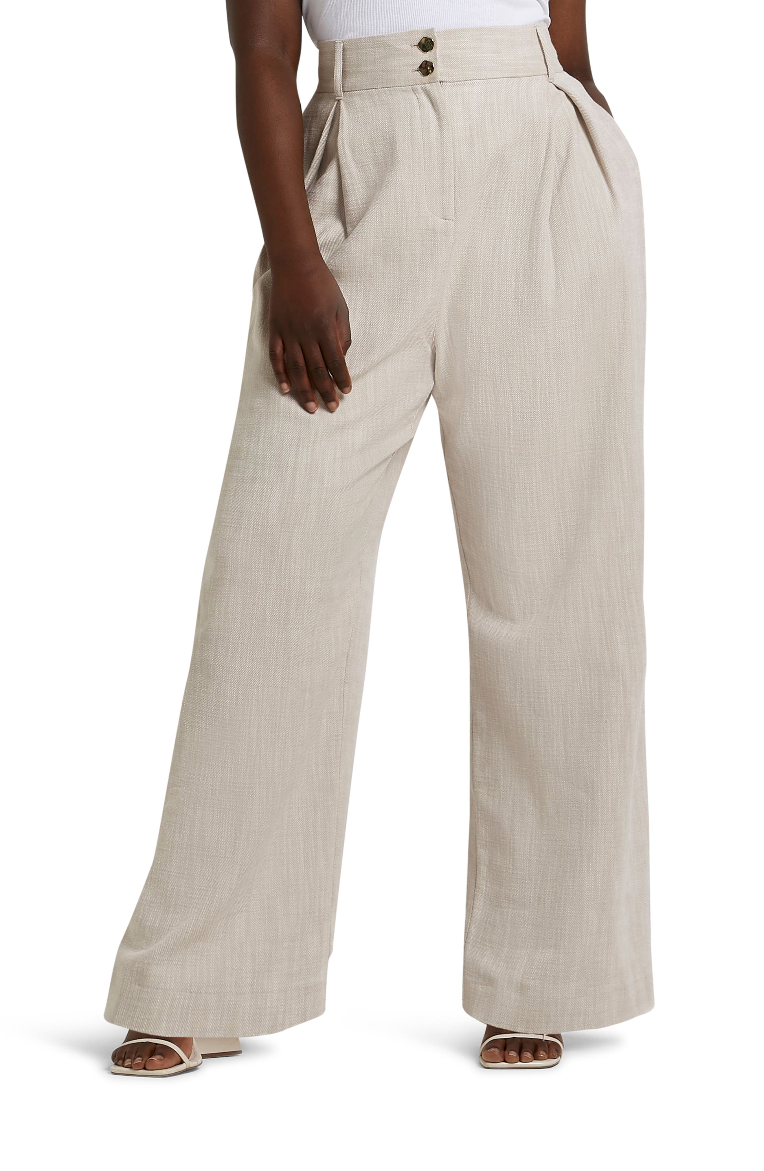 River Island Pleated Wide Leg Pants 