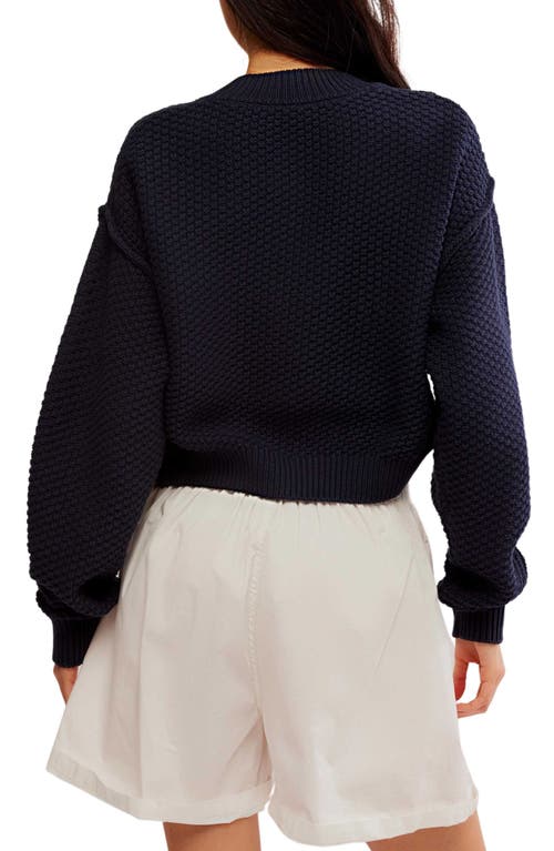 Free People Lila Crop Cardigan In Sky Captain