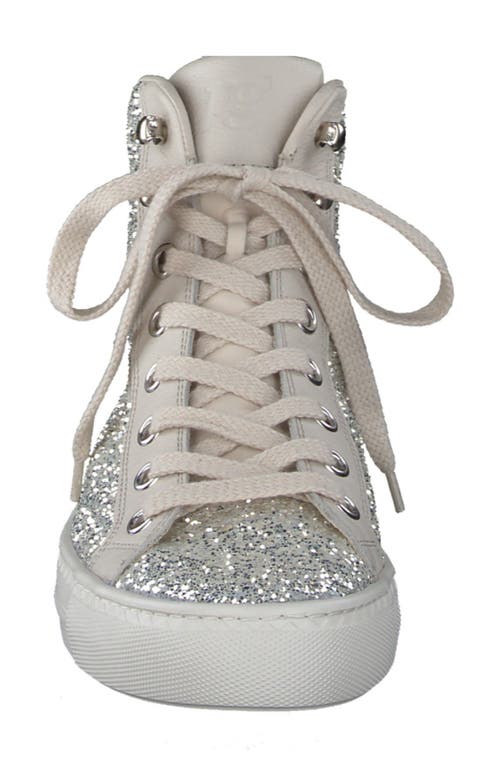 Paul Green Trend High Top Sneaker In Silver/pale Gold Biscuit