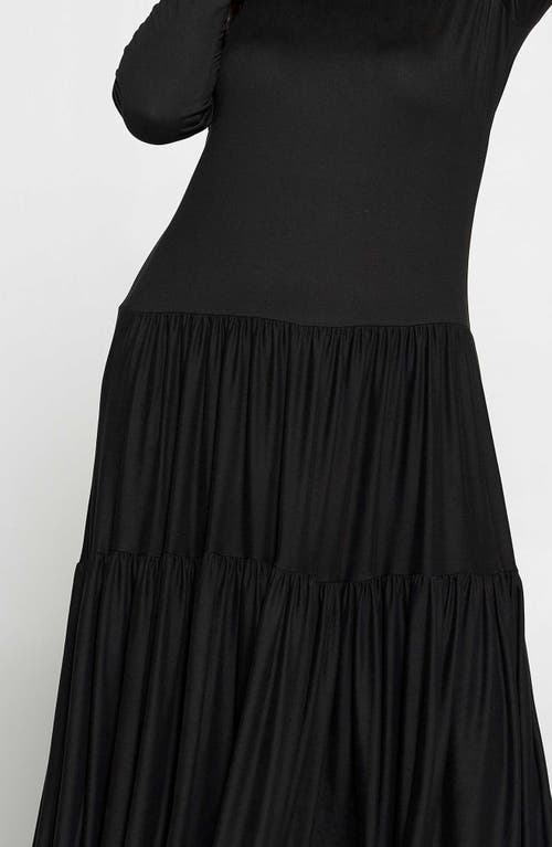 L I V D Long Sleeve Maxi Dress In Black