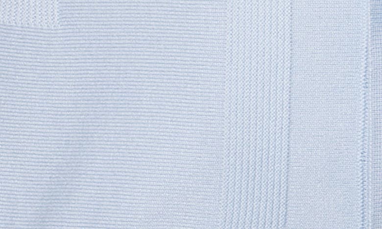 Spring + Mercer Textured Short Sleeve Button-up Sweater In Powder Blue
