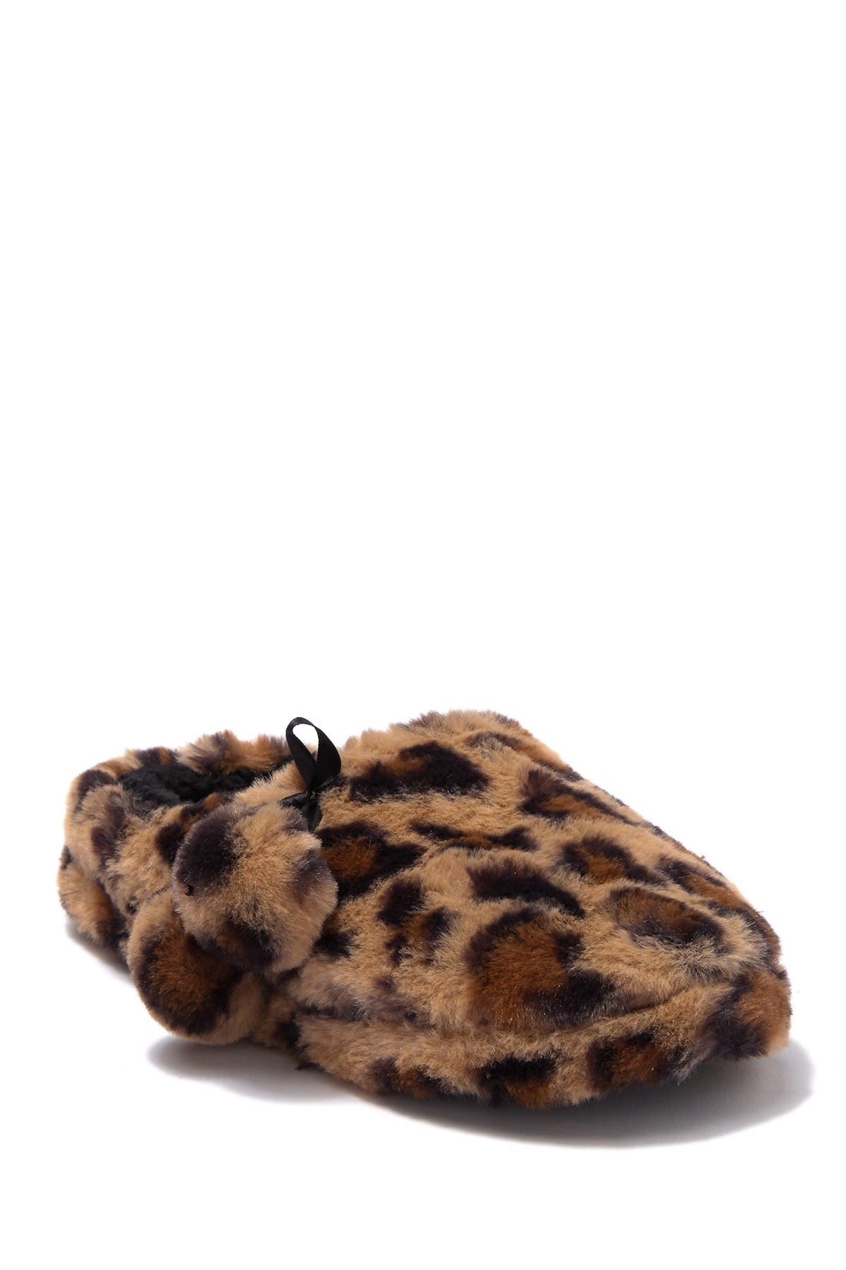 Leopard Faux Fur Plush Clog Slipper 