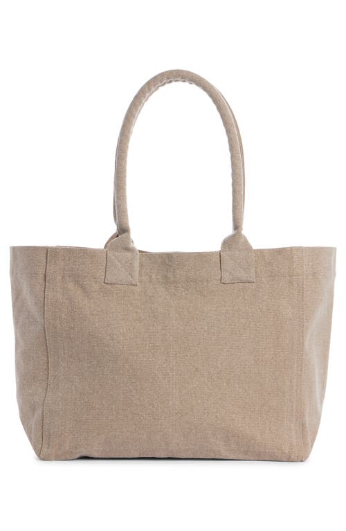 Isabel Marant Yenky Zipped Embroidered Logo Canvas Tote In Beige