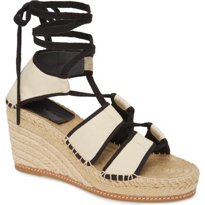 Tory Burch Ankle Tie Wedge Espadrille, Ivory