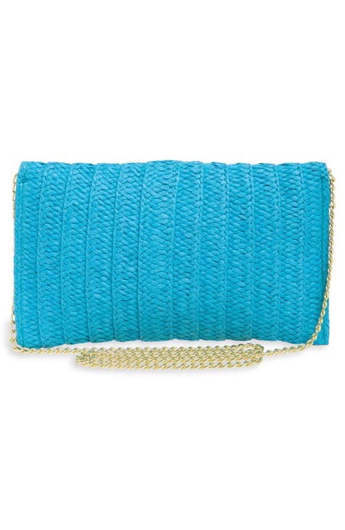 Shop Collection Xiix Straw Clutch In Turquoise