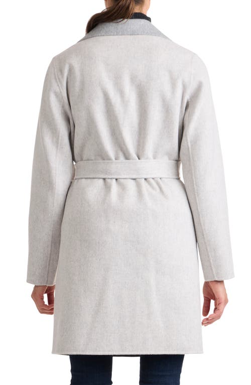 Shop Sofia Cashmere Double Face Wool & Cashmere Wrap Coat In Grey/light Grey