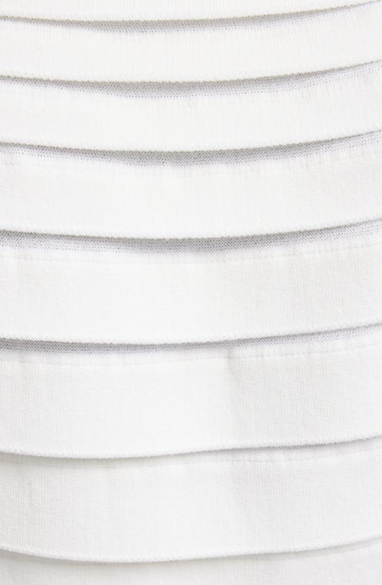 Shop Alaïa Tube Layered Stripe Dress In Blanc