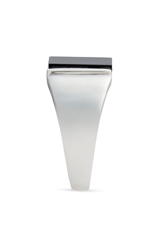 Shop Argento Vivo Sterling Silver Onyx Signet Ring In Silver