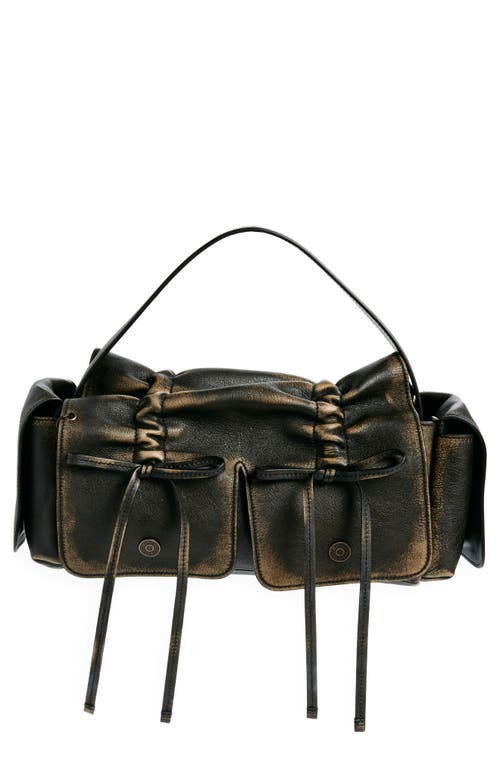 Acne Studios Musubi Multipocket Leather Shoulder Bag in Dark Brown at Nordstrom