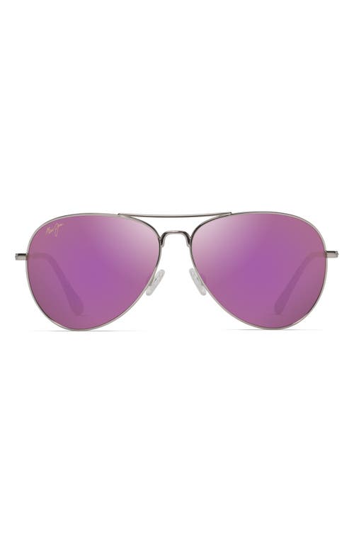 Maui Jim Mavericks 61mm Mirrored Polarizedplus2® Aviator Sunglasses In Rose Gold/maui Sunrise