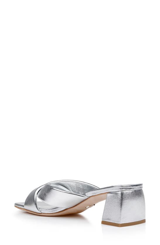 Badgley Mischka Briella Ii Slide Sandal In Silver Leather