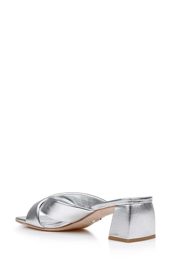 Shop Badgley Mischka Collection Briella Ii Slide Sandal In Silver Leather