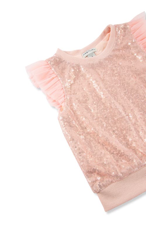 Shop Habitual Kids Kids' Velour Sequin Top & Sweatpants Set In Light Pink