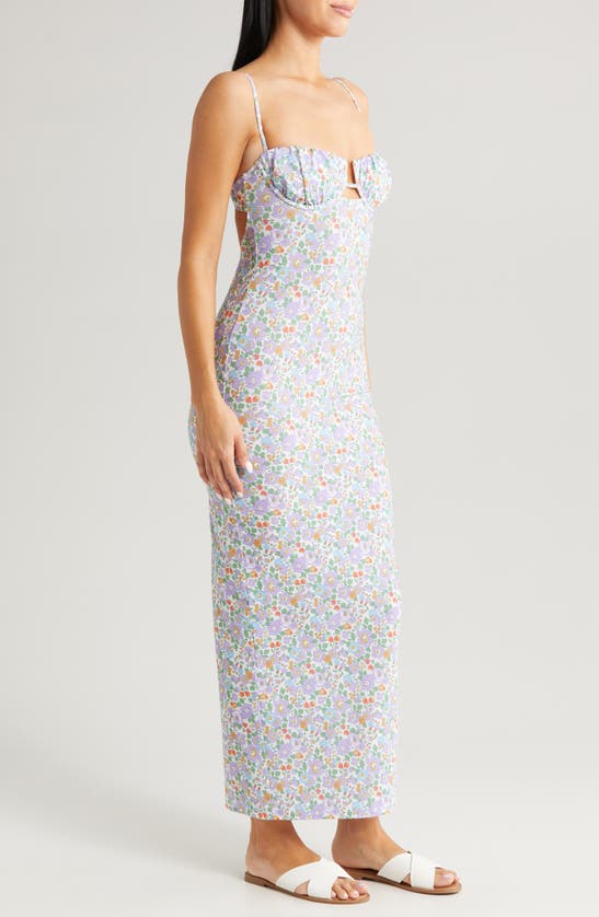 Shop Montce X Liberty Petal Fitted Bustier Slipdress In Betsy