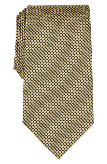 Shop Brooks Brothers Og Tonal Basketweave Silk Blend Tie In Yellow