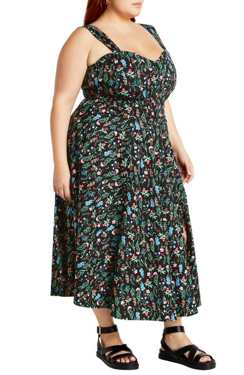 Shop City Chic Marylou Print Sleeveless Midi Dress In Bloom Study