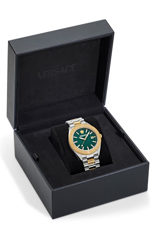 Shop Versace V-dome Bracelet Watch, 42mm In Ip Two Tone Green