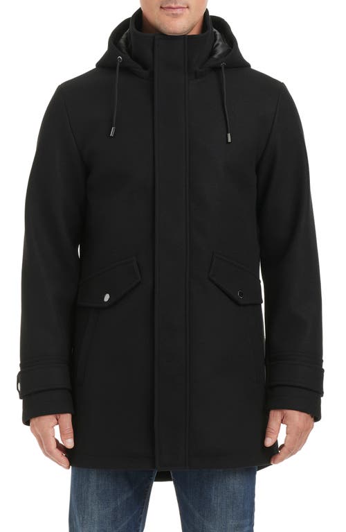 Vince Camuto Brushed Jacket with Removable Hood in Black 