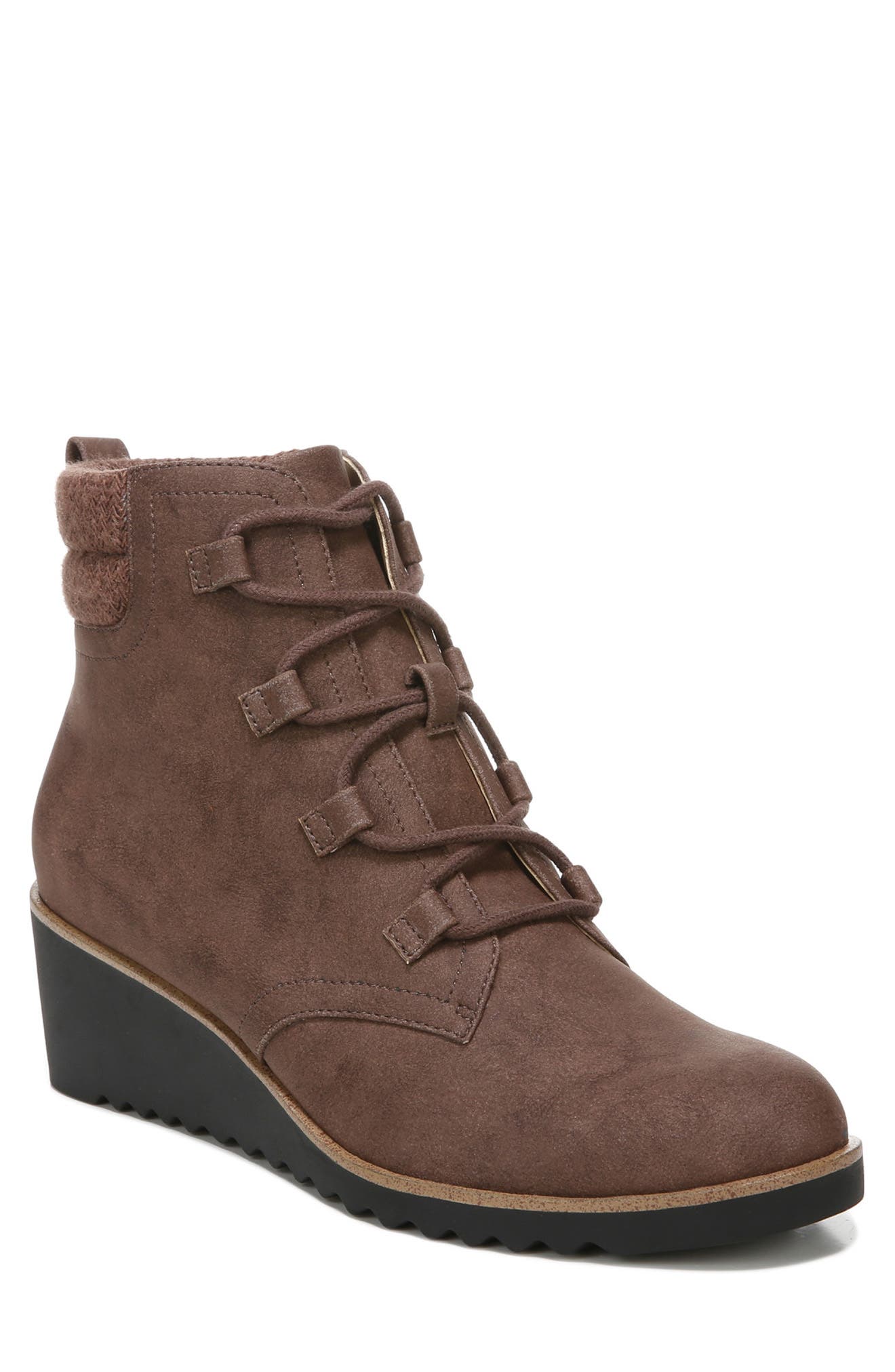 women's zone lace up wedge bootie