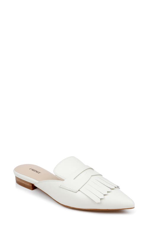 Barbe II Pointed Toe Kiltie Fringe Loafer Mule in Pearl Leather