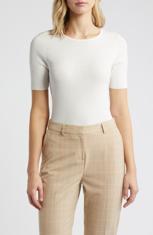 Shop Tahari Asl Short Sleeve Sweater In Ivory